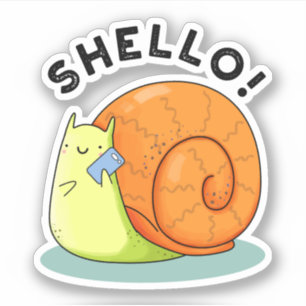 Shello Funny Snail Cellphone Pun