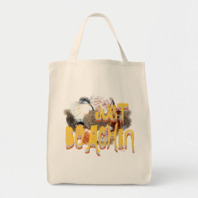 Shells and Graphics Beach Tote Bag (Front)