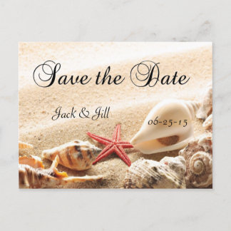 Shells and Starfish Save The Date Postcard
