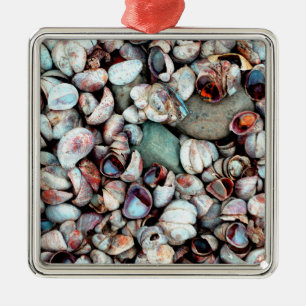 Shells and Stones Metal Ornament