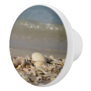shells, beach, water, sand, sea, maritime, photo, ceramic knob
