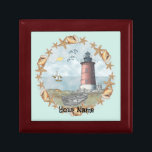 Shells Delaware  Lighthouse Gift Box<br><div class="desc">Shells Delaware Lighthouse gift box by ArtMuvz Illustration. Matching Lighthouse apparel, Lighthouse t-shirts, Lighthouse gifts. Lighthouse t-shirt, christmas and birthday gifts, lighthouse collector apparel.Lighthouse gifts are a great way to show someone you care, especially if they love the ocean, the coast, or lighthouses themselves. Lighthouses are iconic symbols of hope,...</div>
