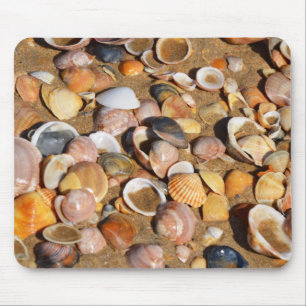 Shells On A Sandy Beach Andalusia, Spain Mouse Pad