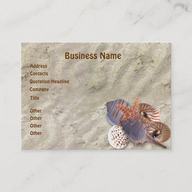 Shells on Beach Business Card (Front)
