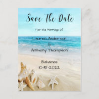 Shells On The Beach Wedding Save The Date