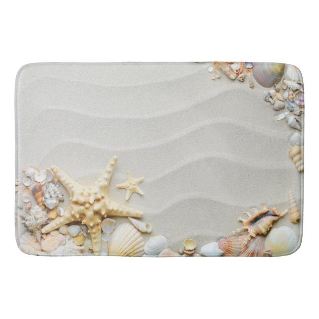 Shells sand beach bath mat (Front)