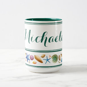 Shells & Stripes Two-Tone Coffee Mug