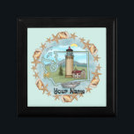 Shells Washington Lighthouse Gift Box<br><div class="desc">Shells Washington Lighthouse gift box by ArtMuvz Illustration. Matching watercolor lighthouse t shirt, apparel, nautical clothing, lighthouse collector apparel. Lighthouse gifts are a great way to show someone you care, especially if they love the ocean, the coast, or lighthouses themselves. Lighthouses are iconic symbols of hope, guidance, and safety, and...</div>