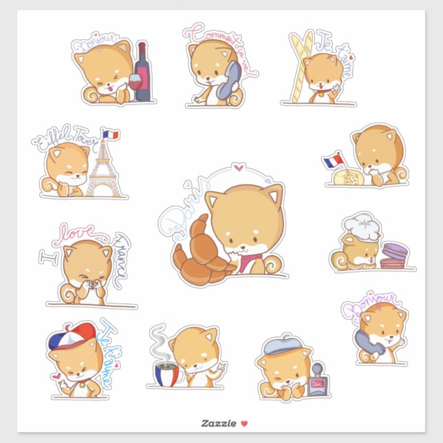 Shelly Goes to France Sticker Pack (Sheet)