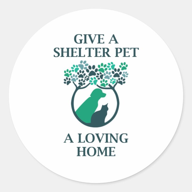 shelter pet a loving home classic round sticker (Front)