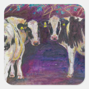 Sheltering cows 2011 square sticker