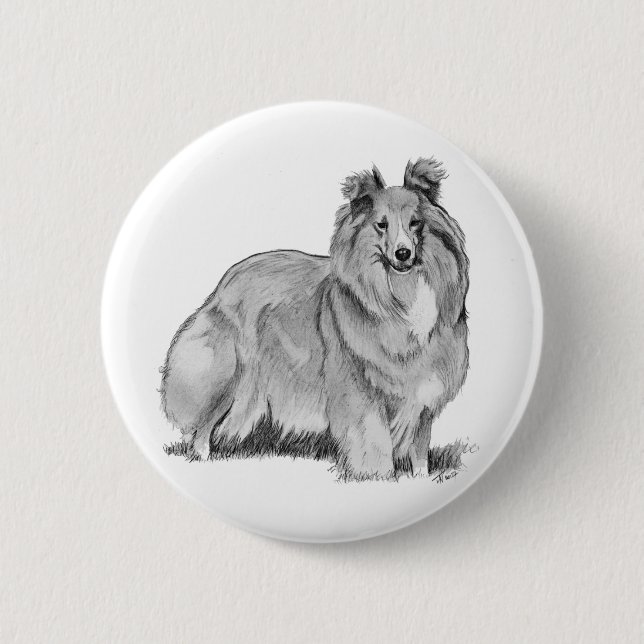 Sheltie 6 Cm Round Badge (Front)