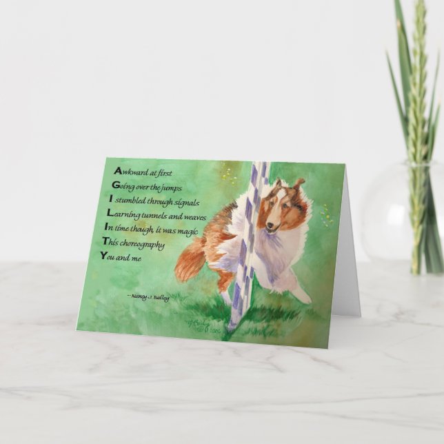 Sheltie Agility Poem Card (Front)