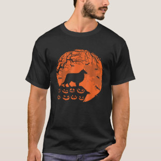 Sheltie And Moon Funny Dog Lover Halloween  T-Shirt