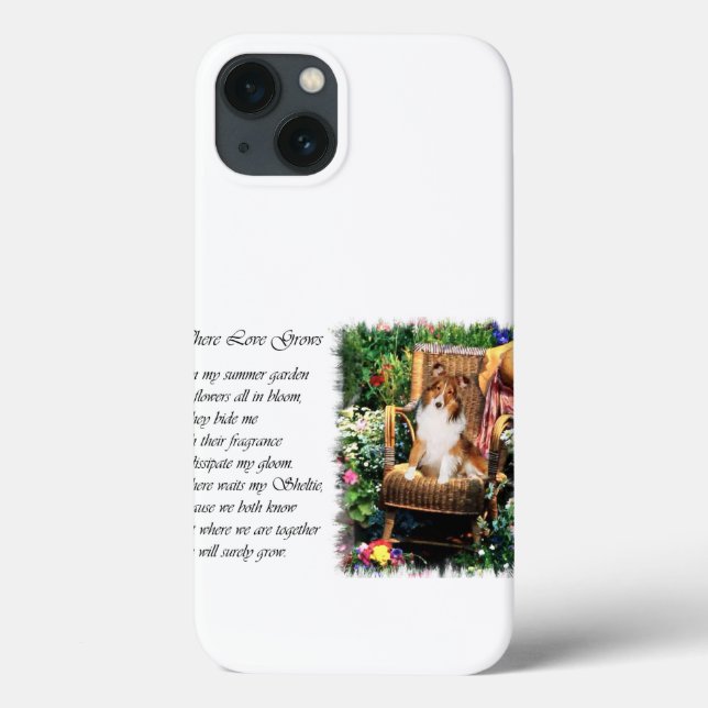Sheltie Art Gifts Summer Garden Case-Mate iPhone Case (Back)