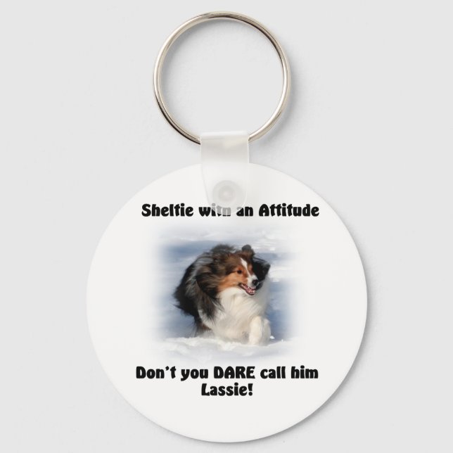 Sheltie Attitude Keychain (Front)