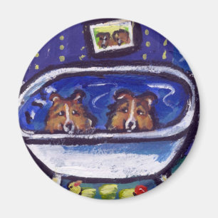 Sheltie bathtime magnet