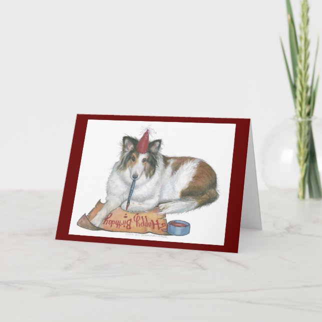 Sheltie Birthday Card (Front)
