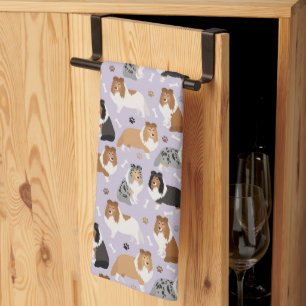 Sheltie Bones and Paws Kitchen Towel