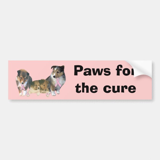 Sheltie Breast Cancer Bumper Sticker (Front)