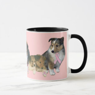 Sheltie Breast Cancer Mug