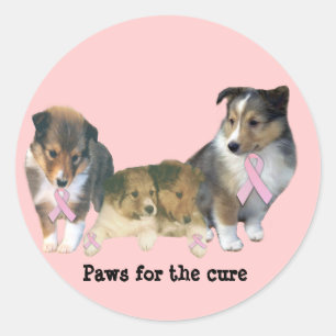 Sheltie Breast Cancer Sticker