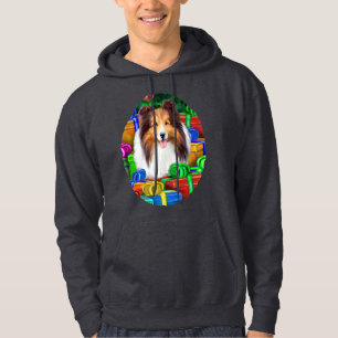 Sheltie Christmas Open Gifts Sable Hoodie
