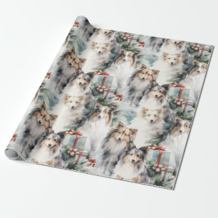 Sheltie Christmas Wrapping Paper