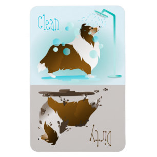 Sheltie Clean-Dirty Dishwasher Magnet