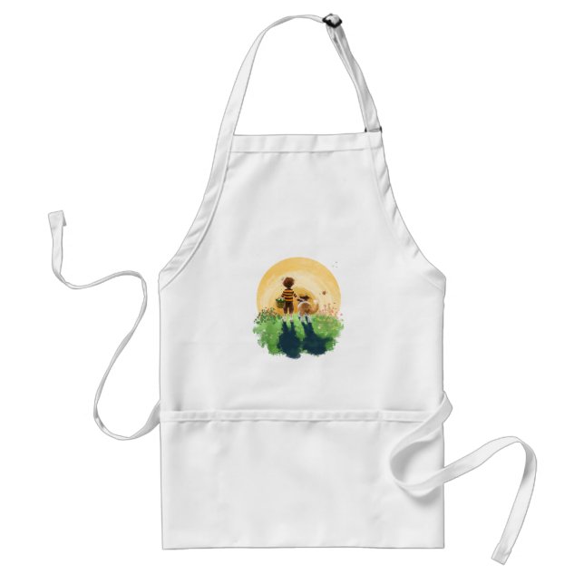 Sheltie Dog and Boy Walk into Sunset Standard Apron (Front)