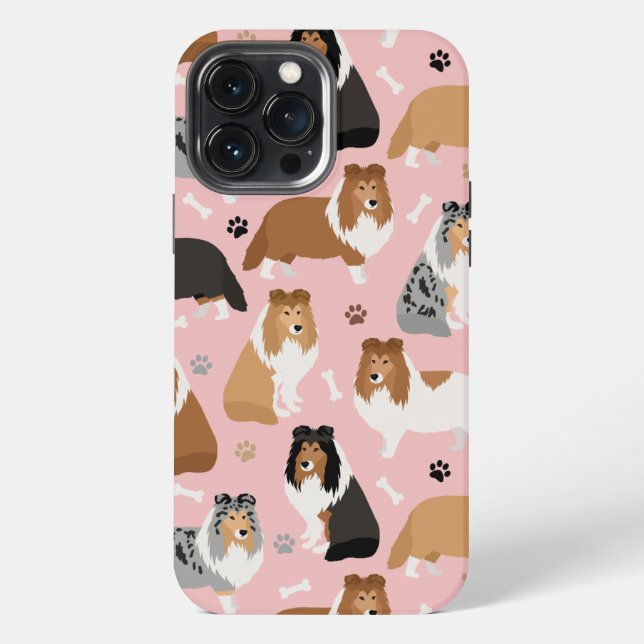 Sheltie Dog Bones and Paws Case-Mate iPhone Case (Back)