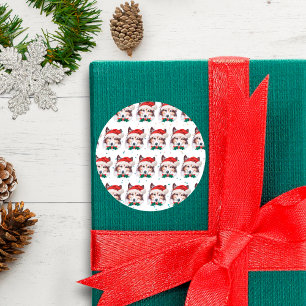 Sheltie Dog Breed Christmas Stars Classic Round Sticker