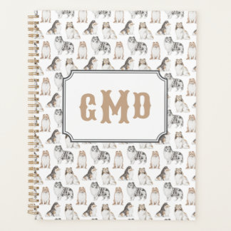 Sheltie Dog Breed | Tan Monogram Planner