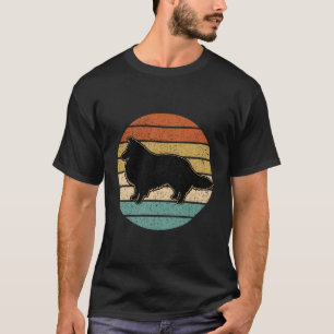 Sheltie Dog Gift Retro Sunset T-Shirt