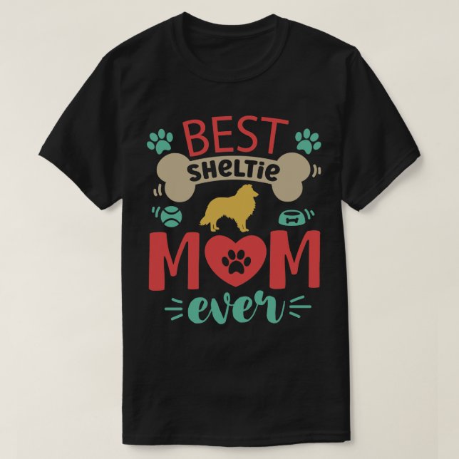 Sheltie Dog Mum T-Shirt (Design Front)