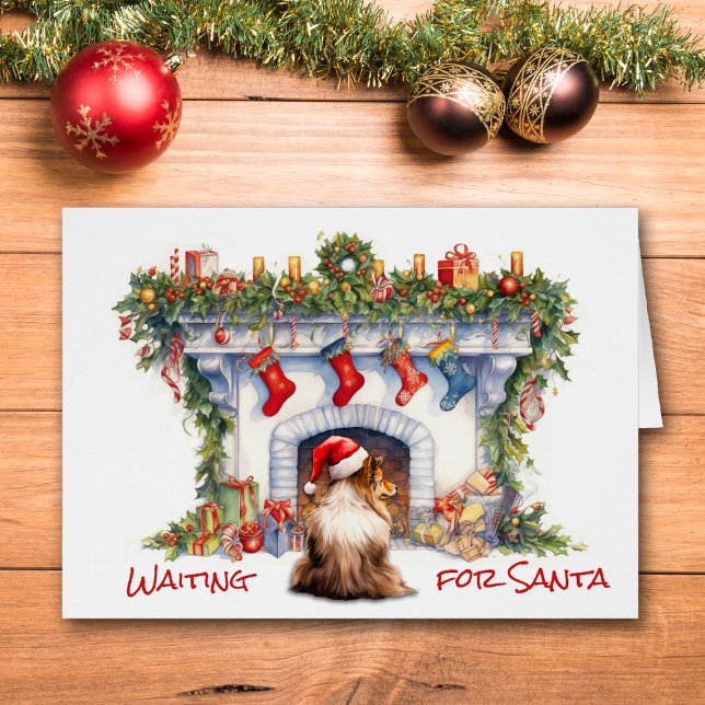 Sheltie Dog Wait for Santa Christmas Fireplace (Creator Uploaded)