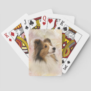 Sheltie face playing cards
