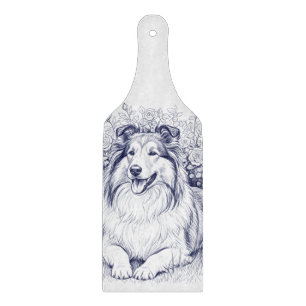 Sheltie & Flowers Cutting Board
