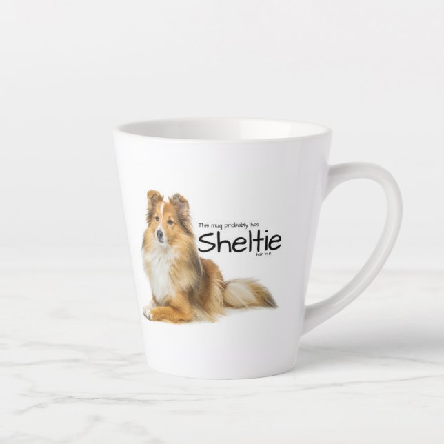 Sheltie Hair Latte Mug (Right)