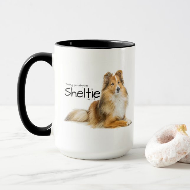 Sheltie Hair Mug (With Donut)