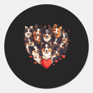 Sheltie Heart-shaped Cute Sheltie Dog Lover Men Wo Classic Round Sticker