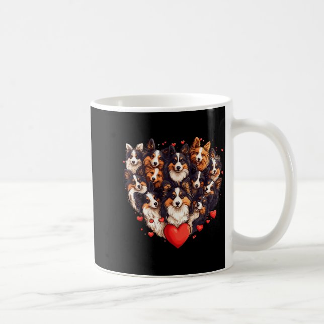 Sheltie Heart-shaped Cute Sheltie Dog Lover Men Wo Coffee Mug (Right)