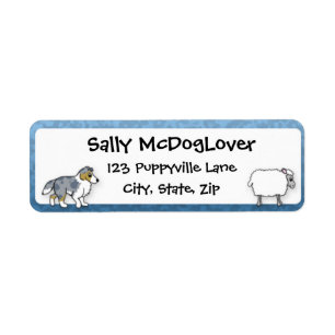 Sheltie Herding Sheep Return Address Label