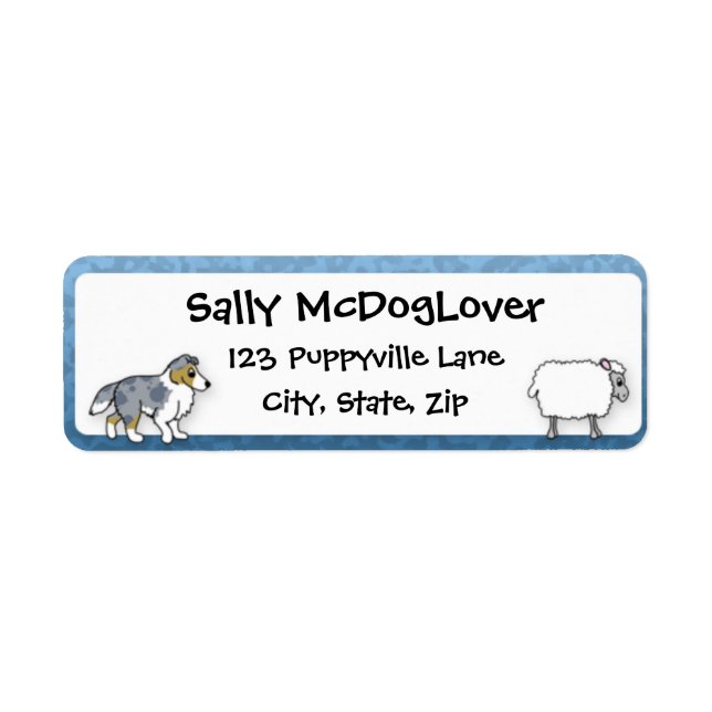 Sheltie Herding Sheep Return Address Label (Front)