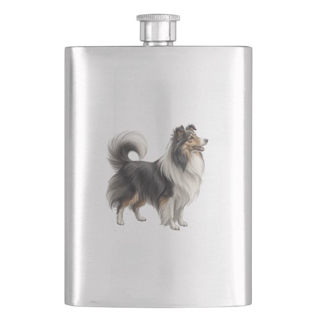 Sheltie Hip Flask (Front)