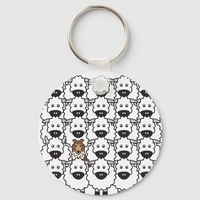 Sheltie in the Sheep Key Ring (Front)