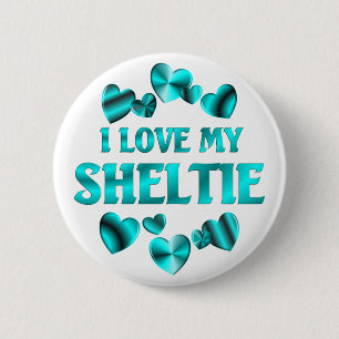 SHELTIE Love 6 Cm Round Badge