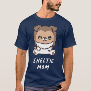 Sheltie Mom Kawaii Shetland Sheepdog Anime Dog Lov T-Shirt