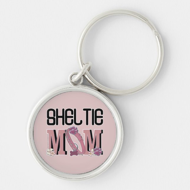 Sheltie MOM Key Ring (Front)