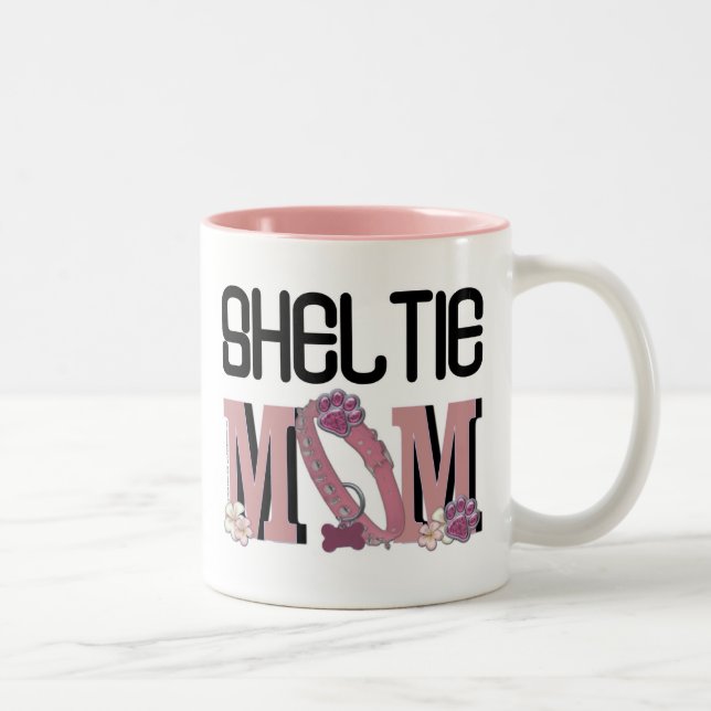 Sheltie MOM Two-Tone Coffee Mug (Right)